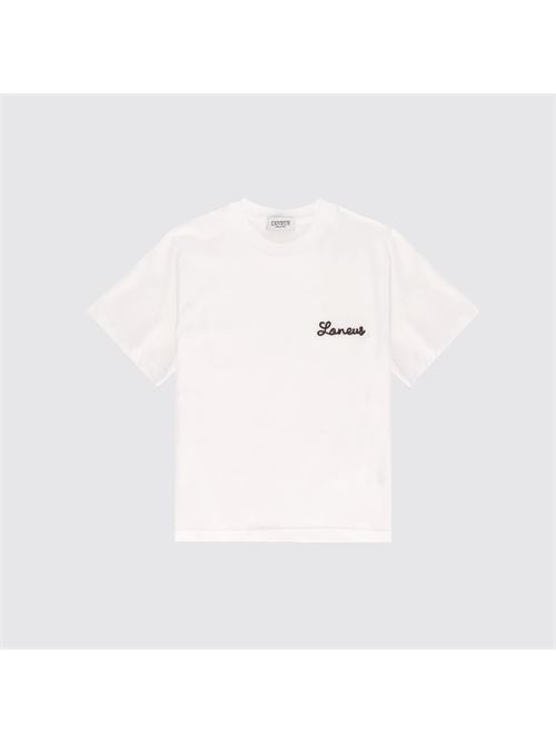 T-SHIRT IN COTONE CORNELYT-shirt da bambino/a firmata Laneus, realizzata in morbido jersey di puro cotone. La silhouette regular presenta maniche corte, girocollo a costine e una raffinata scritta Laneus ricamata sul petto in corsivo con punto catenella Cornely.100% COTONE LANEUS KIDS | F5LKJUTH087002/920